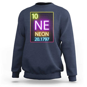 Chemistry Teacher Neon Periodic Table Sweatshirt TS09 Navy Print Your Wear