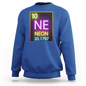 Chemistry Teacher Neon Periodic Table Sweatshirt TS09 Royal Blue Print Your Wear