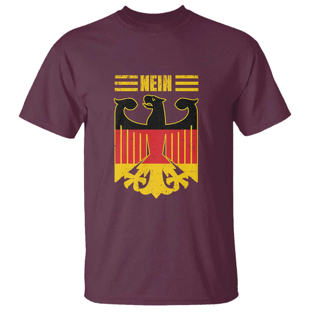 Funny Germany German No Nein T Shirt TS09 Maroon Print Your Wear