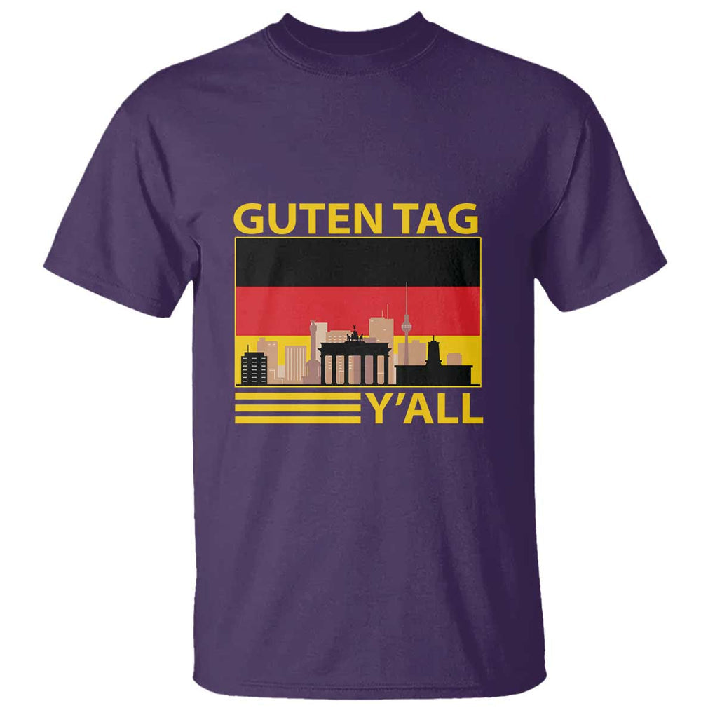 Germany T Shirt Guten Tag Y'all German Flag TS09 Purple Print Your Wear