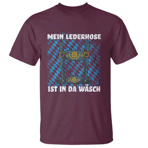 Oktoberfest T Shirt My Lederhosen Is In The Wash German Beer Festival TS09 Maroon Print Your Wear