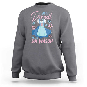 Oktoberfest Sweatshirt Mei Dirndl In Da Wasch German Girls Women TS09 Charcoal Print Your Wear