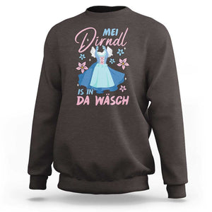 Oktoberfest Sweatshirt Mei Dirndl In Da Wasch German Girls Women TS09 Dark Chocolate Print Your Wear