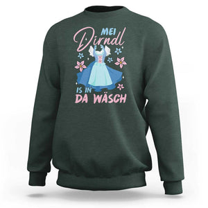 Oktoberfest Sweatshirt Mei Dirndl In Da Wasch German Girls Women TS09 Dark Forest Green Print Your Wear