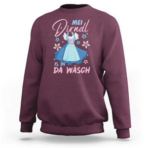 Oktoberfest Sweatshirt Mei Dirndl In Da Wasch German Girls Women TS09 Maroon Print Your Wear