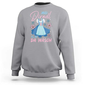 Oktoberfest Sweatshirt Mei Dirndl In Da Wasch German Girls Women TS09 Sport Gray Print Your Wear