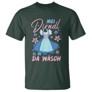 Oktoberfest T Shirt Mei Dirndl In Da Wasch German Girls Women TS09 Dark Forest Green Print Your Wear