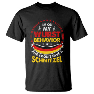 Oktoberfest T Shirt On My Wurst Behavior I Dont Give A Schnitzel German Beer TS09 Black Print Your Wear