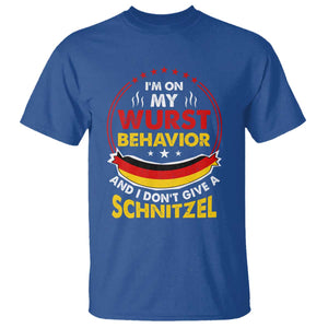 Oktoberfest T Shirt On My Wurst Behavior I Dont Give A Schnitzel German Beer TS09 Royal Blue Print Your Wear