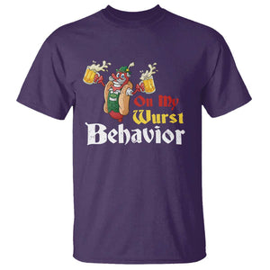 Oktoberfest T Shirt On My Wurst Behavior German Beer Sausage TS09 Purple Print Your Wear