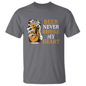 Funny Beer Lover T Shirt Beer Never Broke My Heart TS09 Charcoal Print Your Wear