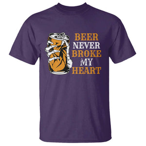 Funny Beer Lover T Shirt Beer Never Broke My Heart TS09 Purple Print Your Wear