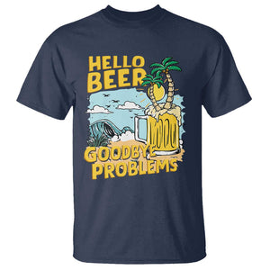 Funny Beer Lover T Shirt Hello Beer Goodbye Problems Beach Holiday TS09 Navy Print Your Wear