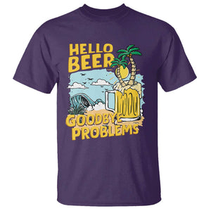 Funny Beer Lover T Shirt Hello Beer Goodbye Problems Beach Holiday TS09 Purple Print Your Wear