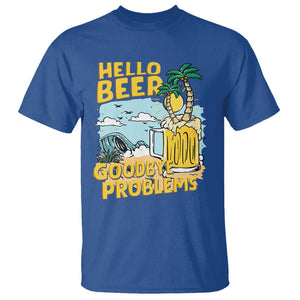 Funny Beer Lover T Shirt Hello Beer Goodbye Problems Beach Holiday TS09 Royal Blue Print Your Wear