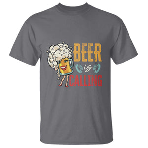 Funny Beer Is Calling T Shirt TS09 Charcoal Print Your Wear