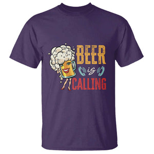 Funny Beer Is Calling T Shirt TS09 Purple Print Your Wear