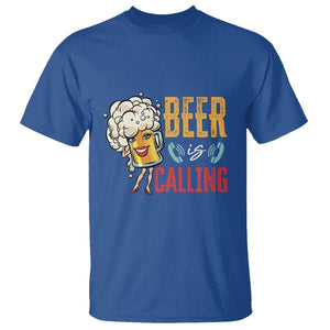 Funny Beer Is Calling T Shirt TS09 Royal Blue Print Your Wear