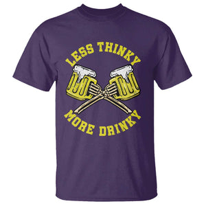 Funny Beer Lover T Shirt Less Thinky More Drinky Skeleton TS09 Purple Print Your Wear