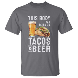 Funny Beer Lover T Shirt This Body Was Built On Tacos and Beer TS09 Charcoal Print Your Wear