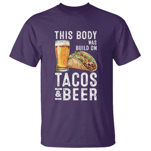 Funny Beer Lover T Shirt This Body Was Built On Tacos and Beer TS09 Purple Print Your Wear