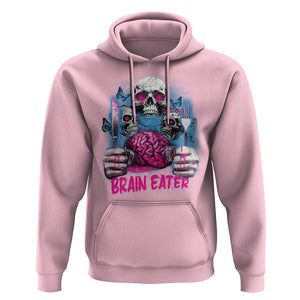 Horror Zombie Hoodie Braineater Eat Brain Scary Creepy Halloween TS09 Light Pink Print Your Wear