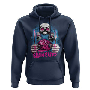 Horror Zombie Hoodie Braineater Eat Brain Scary Creepy Halloween TS09 Navy Print Your Wear