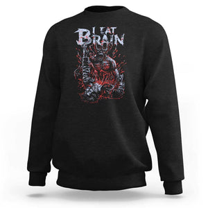 Horror Halloween Sweatshirt Braineater Eat Brain Scary Satan Demon TS09 Black Print Your Wear