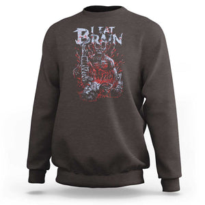 Horror Halloween Sweatshirt Braineater Eat Brain Scary Satan Demon TS09 Dark Chocolate Print Your Wear