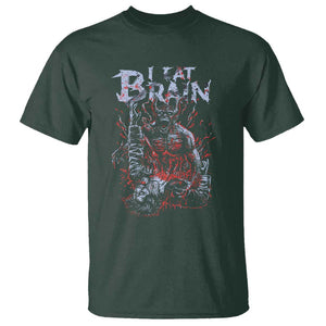 Horror Halloween T Shirt Braineater Eat Brain Scary Satan Demon TS09 Dark Forest Green Print Your Wear