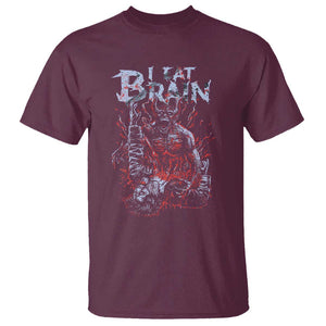 Horror Halloween T Shirt Braineater Eat Brain Scary Satan Demon TS09 Maroon Print Your Wear