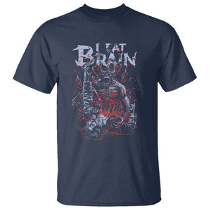 Horror Halloween T Shirt Braineater Eat Brain Scary Satan Demon TS09 Navy Print Your Wear