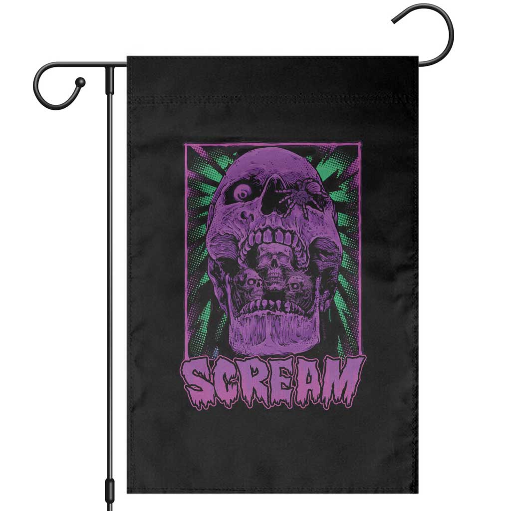 Horror Halloween Garden Flag Scream Creepy Skull TS09 Black Print Your Wear