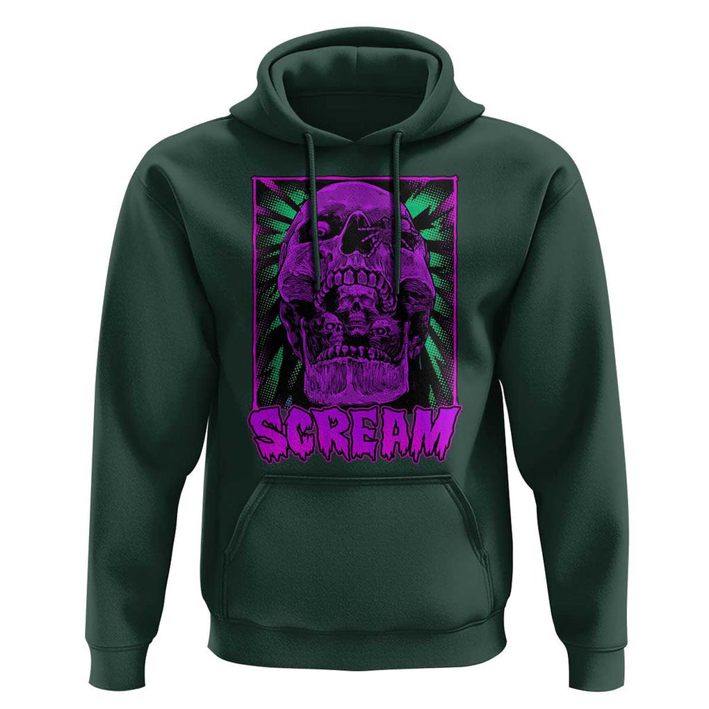 Horror Halloween Hoodie Scream Creepy Skull TS09 Dark Forest Green Print Your Wear