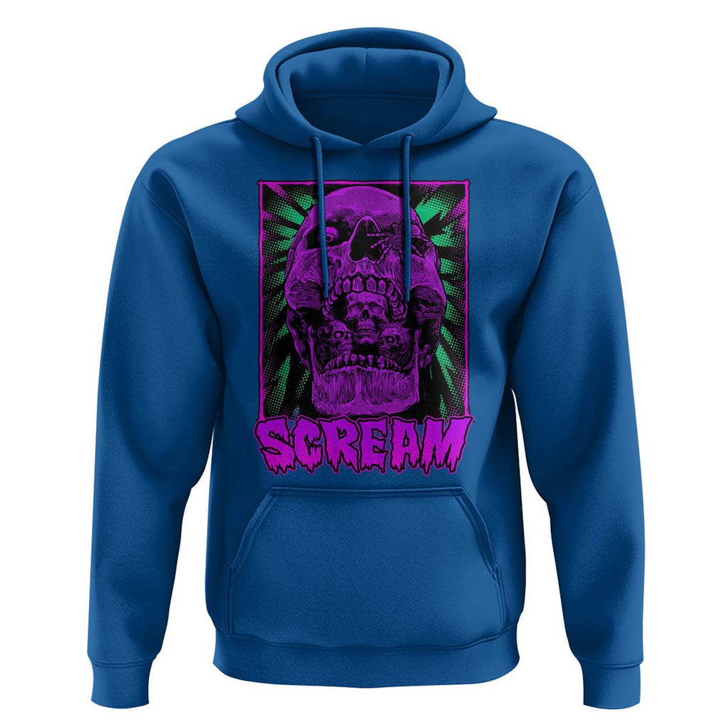 Horror Halloween Hoodie Scream Creepy Skull TS09 Royal Blue Print Your Wear