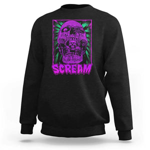 Horror Halloween Sweatshirt Scream Creepy Skull TS09 Black Print Your Wear