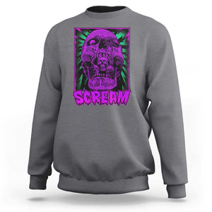 Horror Halloween Sweatshirt Scream Creepy Skull TS09 Charcoal Print Your Wear