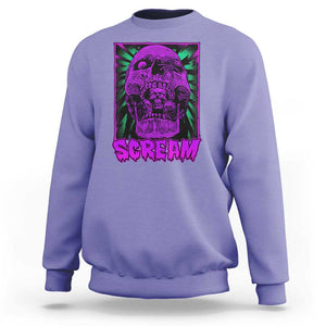 Horror Halloween Sweatshirt Scream Creepy Skull TS09 Violet Print Your Wear