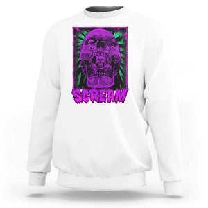 Horror Halloween Sweatshirt Scream Creepy Skull TS09 White Print Your Wear