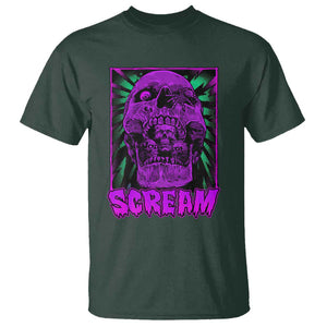 Horror Halloween T Shirt Scream Creepy Skull TS09 Dark Forest Green Print Your Wear