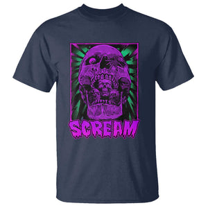 Horror Halloween T Shirt Scream Creepy Skull TS09 Navy Print Your Wear