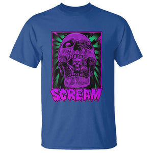 Horror Halloween T Shirt Scream Creepy Skull TS09 Royal Blue Print Your Wear