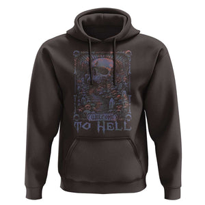 Horror Halloween Hoodie Welcome To Hell Creepy Skull TS09 Dark Chocolate Print Your Wear