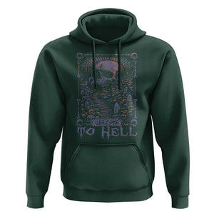 Horror Halloween Hoodie Welcome To Hell Creepy Skull TS09 Dark Forest Green Print Your Wear