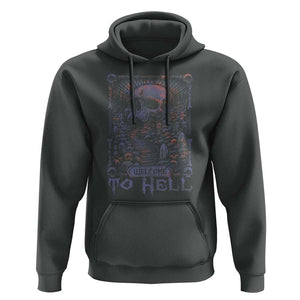 Horror Halloween Hoodie Welcome To Hell Creepy Skull TS09 Dark Heather Print Your Wear