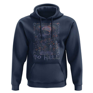 Horror Halloween Hoodie Welcome To Hell Creepy Skull TS09 Navy Print Your Wear