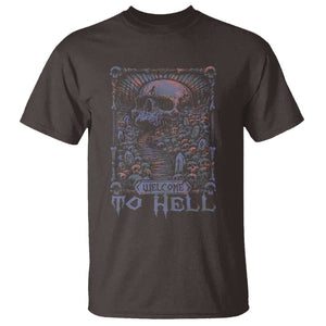 Horror Halloween T Shirt Welcome To Hell Creepy Skull TS09 Dark Chocolate Print Your Wear