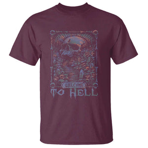 Horror Halloween T Shirt Welcome To Hell Creepy Skull TS09 Maroon Print Your Wear