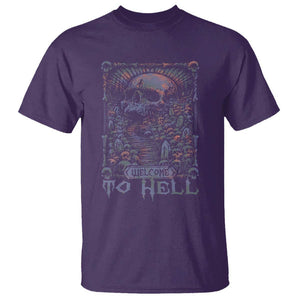 Horror Halloween T Shirt Welcome To Hell Creepy Skull TS09 Purple Print Your Wear