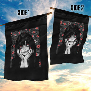 Horror Anime Girl Manga Creepy Halloween Garden Flag TS09 Print Your Wear